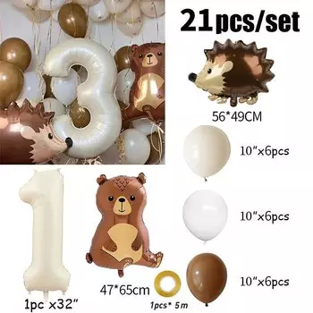 Украшения для дня рождения TingBabyer, кремовые, 21 шт.