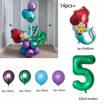 Украшения для вечеринки "Русалка" Disney, 14 шт.