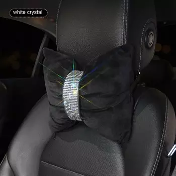 Украшенная бриллиантами подушка для автомобильного сиденья с бантом, аксессуары для подголовника автомобиля, аксессуары для интерьера для женщин