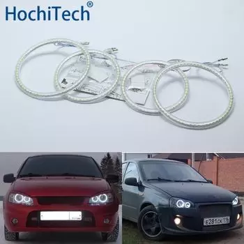Ультра яркий SMD белый фотоэлемент с кольцом в виде ангельских глаз, дневные строки, дневные строки, дневные ходовые огни для Lada Kalina 1119 1118 1117 119 117-2005