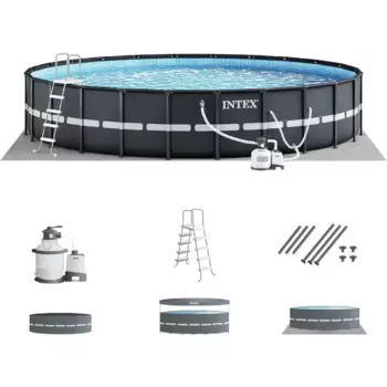 Ультра рамка 26 'x 52 "Круглый над землей открытый бассейн набор с 2100 GPH насос с песочным фильтром