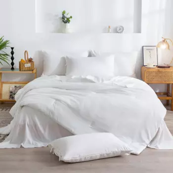 Ультрамягкий двуспальный комплект одеял с простыней 5 шт. постельное белье в сумке двуспальный пуховый одеяло и комплекты постельного белья легкий богемный белый