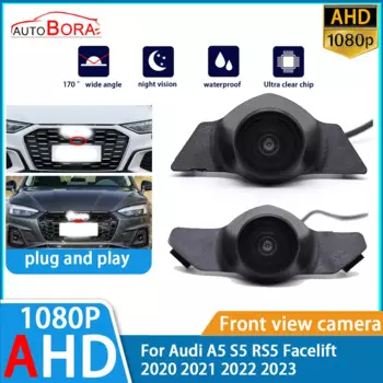 Ультрапрозрачная камера ночного видения ZhuCamX AHD 1080P с логотипом, парковочная камера переднего вида для Audi A5 S5 RS5 Facelift 2020 2021 2022