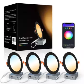 Ультратонкая светодиодсветильник панель с черной рамкой, Wi-Fi и bluetooth