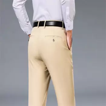 Ультратонкие крутые мужские повседневные брюки, высокоэластичные быстросохнущие драпированные деловые прямые брюки из ледяного шелка, Черные Серые, на лето