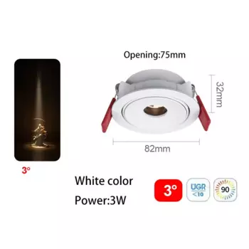 Ультратонкие Светодиодные Прожекторы 3 Вт, 5 Вт, 7 Вт, Угол Луча 3,8,15 Градусов, Фиксированный Фокус Для Домашней Проекции