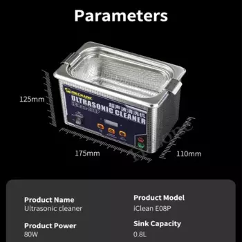 Ультразвуковой очиститель MECHANIC IClean E08P 0,8 л