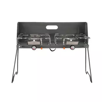 Уличная газовая горелка, ветрозащитная плита для кемпинга с двойной головкой типа карточки, уличная газовая плита, портативная газовая горелка, портативное оборудование