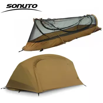 Уличная легкая палатка Sonuto для одного человека, нейлоновый Тактический укрытие, подстилка для похода, москитная сетка, защита от комаров, водонепроницаемое поле