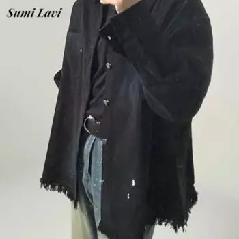 Уличная одежда, мужские куртки-карго, винтажные пальто в стиле Y2K с длинными рукавами и лацканами на пуговицах, мужские весенне-осенние стильные верхняя одежда, мужская куртка