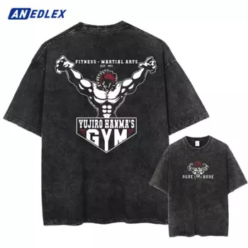 Уличная одежда в стиле Харадзюку, черная Винтажная футболка с аниме графическим принтом, летняя Модная хлопковая футболка, мужские топы с коротким рукавом, футболки