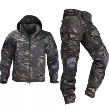 Уличная тактическая куртка-15 °F, одежда для страйкбола, пейнтбола, военная форма, боевые рубашки, армейские камуфляжные брюки-карго + накладки, костюмы