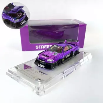 Уличное оружие Модель 1/64 автомобиль Skyline R34 ER34 супер силуэт сплав спортивный автомобиль-Хром фиолетовый