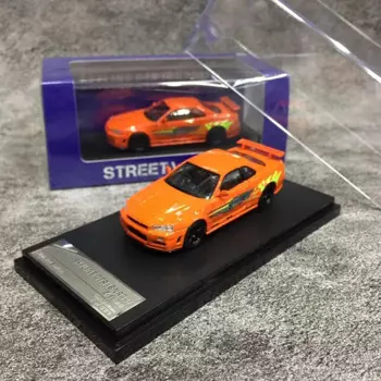 Уличное оружие Модель автомобиля 1:64 GTR34 из сплава литой спортивный автомобиль оранжевый