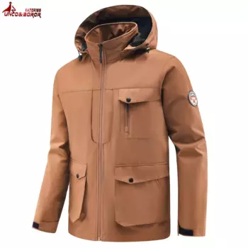 Уличные походные куртки, Мужская тактическая ветровка из мягкой кожи акулы, пальто для кемпинга, мужские военные боевые бомберы с капюшоном, куртки