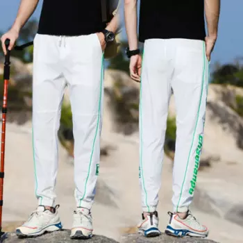 Уличные спортивные штаны для альпинизма для мужчин летние тонкие Модные дышащие эластичные быстросохнущие повседневные брюки с принтом линий