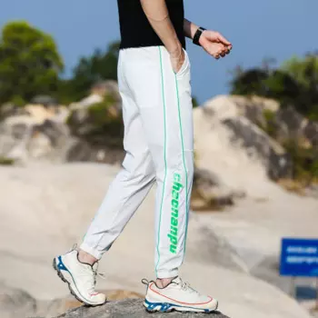 Уличные спортивные штаны для альпинизма для мужчин летние тонкие Модные дышащие эластичные быстросохнущие повседневные брюки с принтом линий