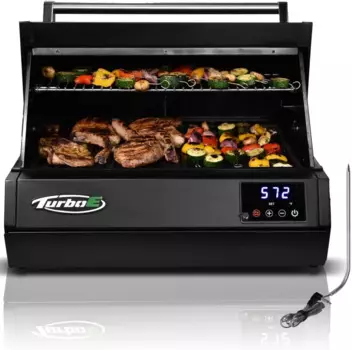 Уличный Электрический гриль Turbo E от Plugngrill, высокомощный инфракрасный гриль мощностью 1700 Вт, 24-дюймовый умный гриль для барбекю с щупом