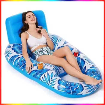 Уличный складной надувной плавающий подъемный гамак с листьями для плавания в бассейне, семейная плавающая кровать, диван, Пляжное Спортивное кресло