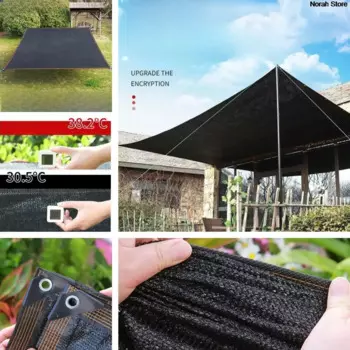 Уличный тент HDPE, защита от УФ-лучей, затеняющая сетка 65-75%, тент для автомобиля, беседки, гаража, Солнечная затеняющая сетка, черный 5x4 м, 5x5 м, 5x6 м