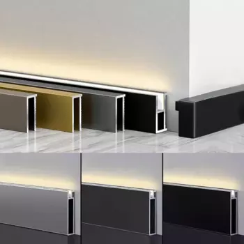 Светодиодный профиль для плинтуса Khelse черный/серый