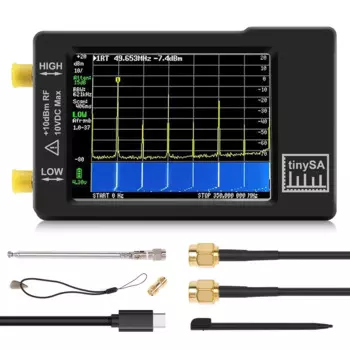 Улучшенный анализатор спектра TinySA, вход MF/HF/VHF UHF Для 0,1-350 МГц и вход UHF для 240-960 МГц, генератор сигналов