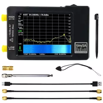 Улучшенный анализатор спектра TinySA, вход MF/HF/VHF UHF Для 0,1-350 МГц и вход UHF для 240-960 МГц, генератор сигналов