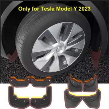 Улучшенный модный внешний брызговик модели Tesla Y 2023, брызговики из ТПЭ, заднее переднее колесо, брызговик, полная защита