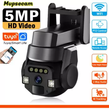 Умная камера видеонаблюдения Tuya HD, 5 МП, Wi-Fi, 360 дюйма