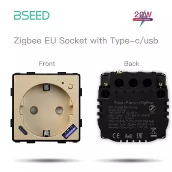 Умная розетка BSEED Zigbee 16A