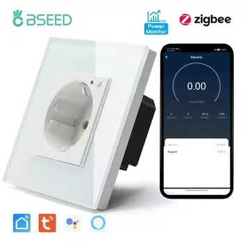 Умная розетка BSEED ZigBee, тройная, черная