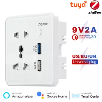 Умная розетка JIANSHU Wi-Fi Zigbee 2 USB