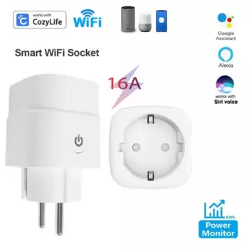 Умная розетка с Wi-Fi, 16 А, 90-240 В