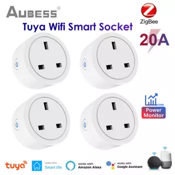 Умная розетка TUYA с Wi-Fi, 20 А, с монитором питания