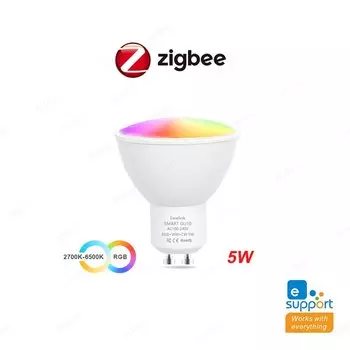 Умная Светодиодная Лампа Ewelink GU10 Zigbee RGB CW WW Wi-Fi Совместима С Alexa Google Yandex Управление Через Приложение Ewe...