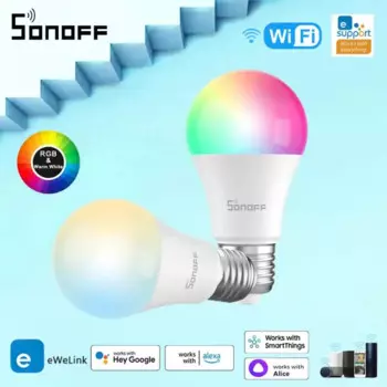 Умная Светодиодная лампа SONOFF, цоколь E26/E27, 9 Вт, 220-240 В