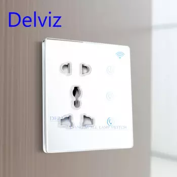 Умная универсальная розетка Delviz, панель из закаленного стекла, Bluetooth, Wi-Fi, умная домашняя система Tuya, настенный выключатель Wi-Fi на 2 клавиши