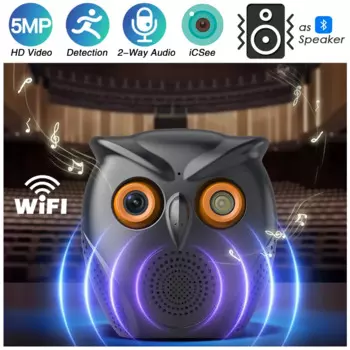 Умная Wi-Fi камера, домашний Bluetooth-динамик, IP-камера безопасности, беспроводная камера видеонаблюдения, 5 МП, HD-видеоняня, приложение iCSee, музыкальные камеры