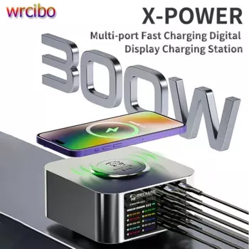Умное зарядное устройство MECHANIC X-Power Max с USB, 300 Вт, 10 портов, быстрая зарядка с дисплеем, QC, Беспроводная зарядка для зарядной станции телефона