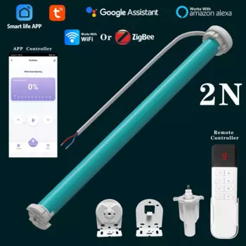 Умные шторы Tuya Zigbee или Wi-Fi 2N, мотоциклетные роликовые жалюзи для Windows, 38 мм, автоматическая моторная система для штор для Alexa