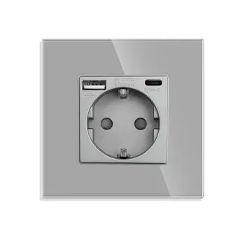 Умные выключатели с Wi-Fi и настенная розетка, стеклянный настенный выключатель, выключатель с USB разъемом типа C, wi-fi переключатель Smart Life, управление Google Alexa