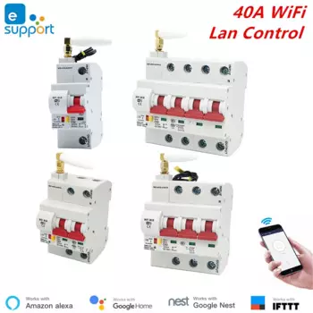 Умный автоматический выключатель eWelink Wi-Fi 40A, автоматический переключатель, защита от перегрузки и короткого замыкания, работает с Alexa и Google Home