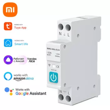 Умный автоматический выключатель TUYA 1P 63a, DIN-рейка с измерением, Wi-Fi, для умного дома, беспроводной пульт дистанционного управления, принадлежности