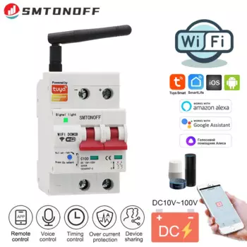 Умный автоматический выключатель Tuya Smart life WiFi DC 12 В 24 В 48 В, защита от короткого замыкания с Alexa Google Home для умного дома