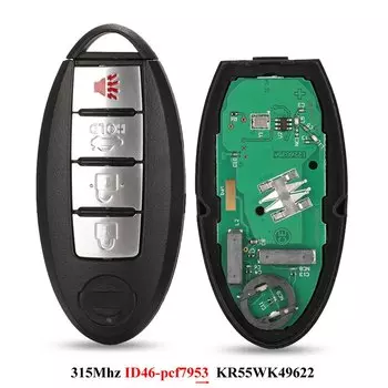 Умный Автомобильный ключ jingyuqin 315 МГц ID46 PCF7952 без ключа для Nissan Altima Teana Maxima Murano кросс-кабриолета KR55WK48903 KR55WK49622