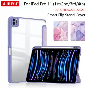 Умный чехол для iPad Pro 11, 1-й, 2-й, 3-й, 4-го поколения, с держателем для стилуса, Чехол для iPad Pro 11 2018-2022, чехол-книжка тройного сложения с подставкой
