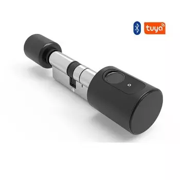 Умный цилиндр замка ZhdCookey серебристый/черный алюминий/ABS Bluetooth отпечаток пальца RFID карта