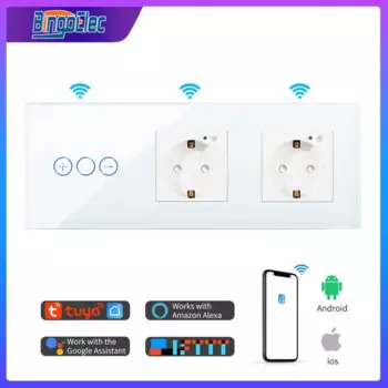 Умный диммер Bingoelec с Wi-Fi светильник, настенные розетки с двойными кристаллами и сенсорными выключателями, стандарт ЕС