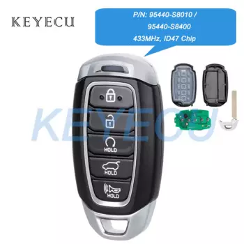 Умный дистанционный автомобильный брелок Keyecu, 5 кнопок, чип ID47 434 МГц для Hyundai Palisade 2019 2020 2021 P/N: 95440-S8010/95440-S8400