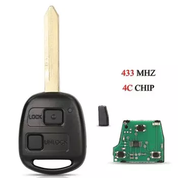 Умный Дистанционный Автомобильный Ключ Jingyuqin, 433 МГц, 4C Чип Для Toyota Avensis Yaris 2003-2011, 2/3 Кнопки С Лезвием